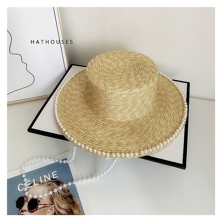 Natural Pearl Strand Straw Hat OS main image 1